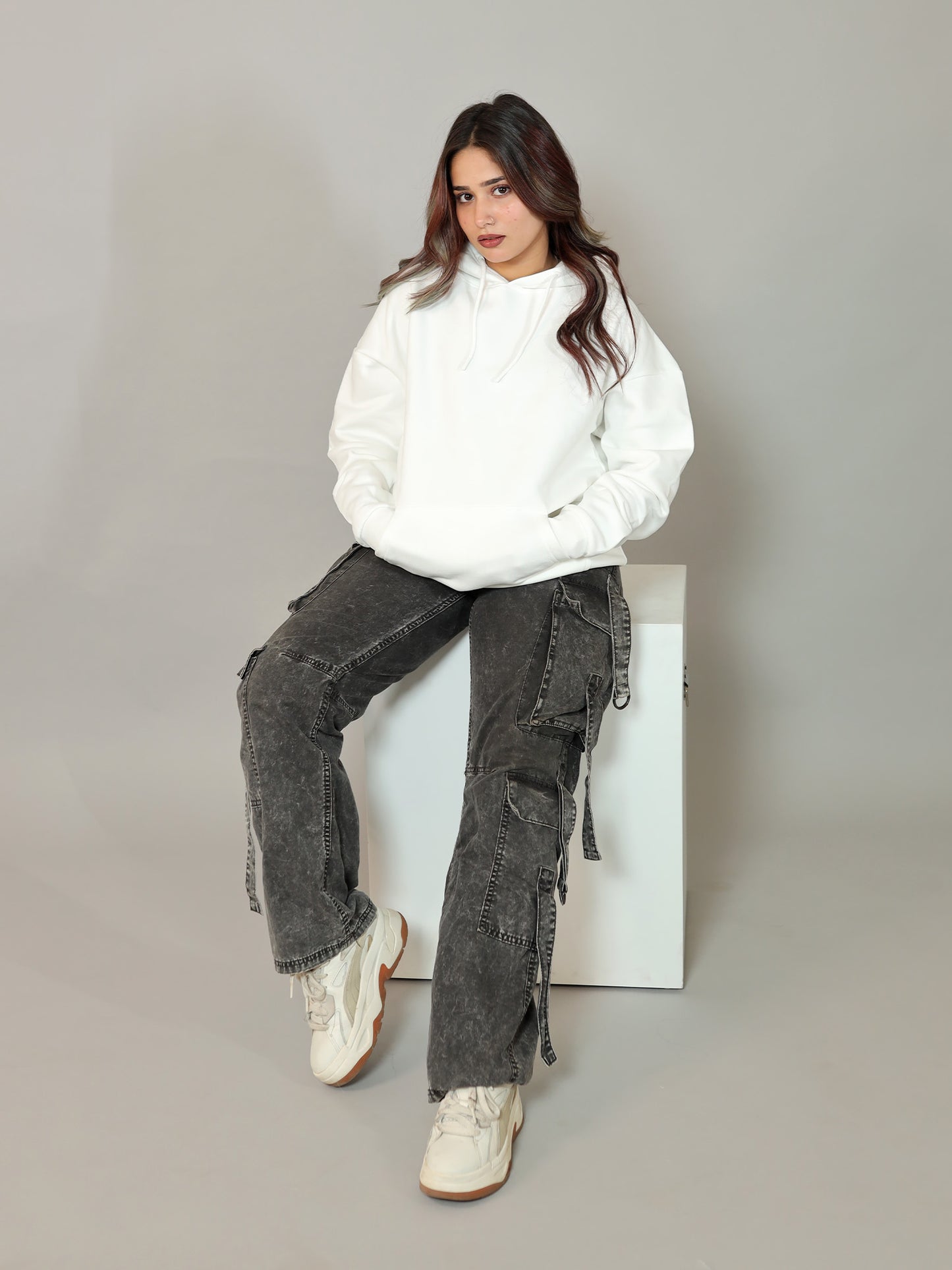 Glacial Comfort Oversized Hoodie | White | Unisex