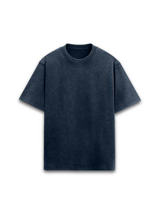 Midnight Unisex  Tide Acid Wash Oversized T-Shirt | Navy Blue