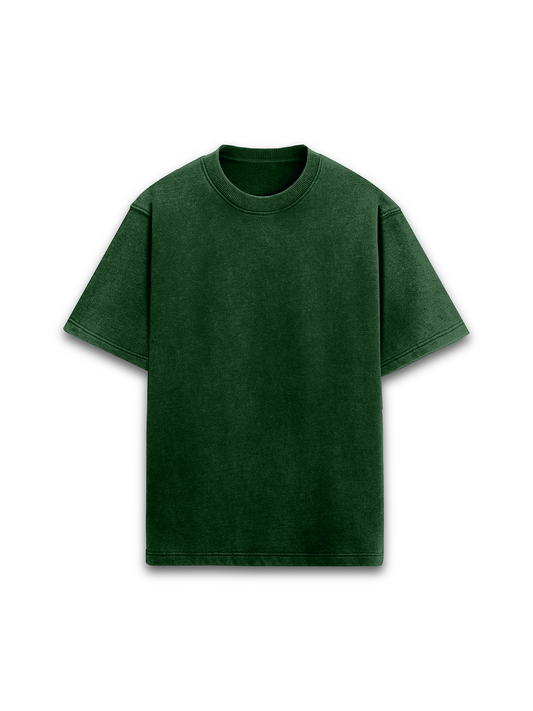 Emerald Unisex  Mist Acid Wash Oversized T-Shirt | Bottle Green