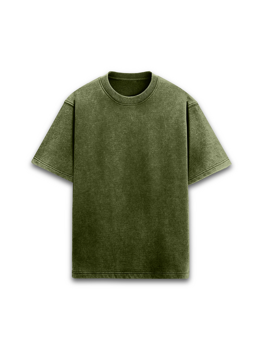 Woodland Unisex  Haze Acid Wash Oversized T-Shirt | Olive Green