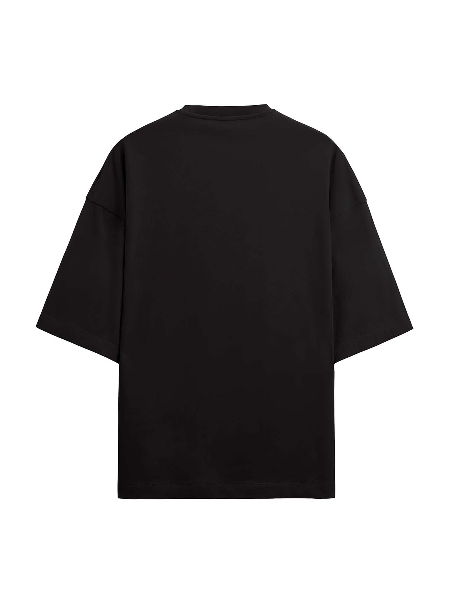 Sleek Black Terry Cotton Oversized Tee & Short