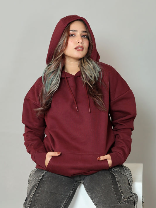 Burgundy Bliss Oversized Hoodie | Maroon | Unisex