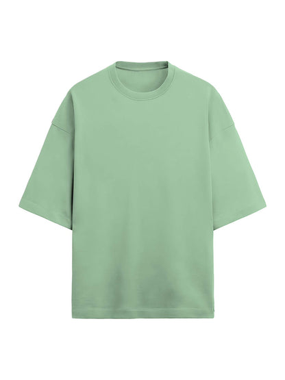 Jade Green Terry Cotton Oversized Tee & Short