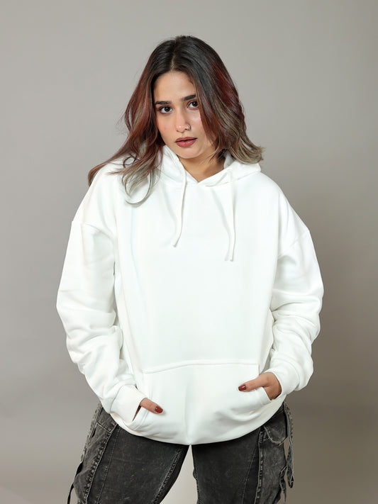 Glacial Comfort Oversized Hoodie | White | Unisex