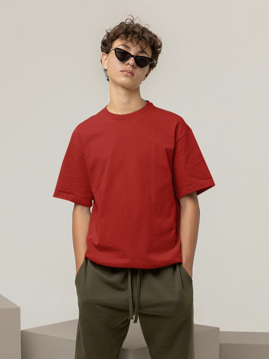 Crimson Chic Oversized T-Shirt