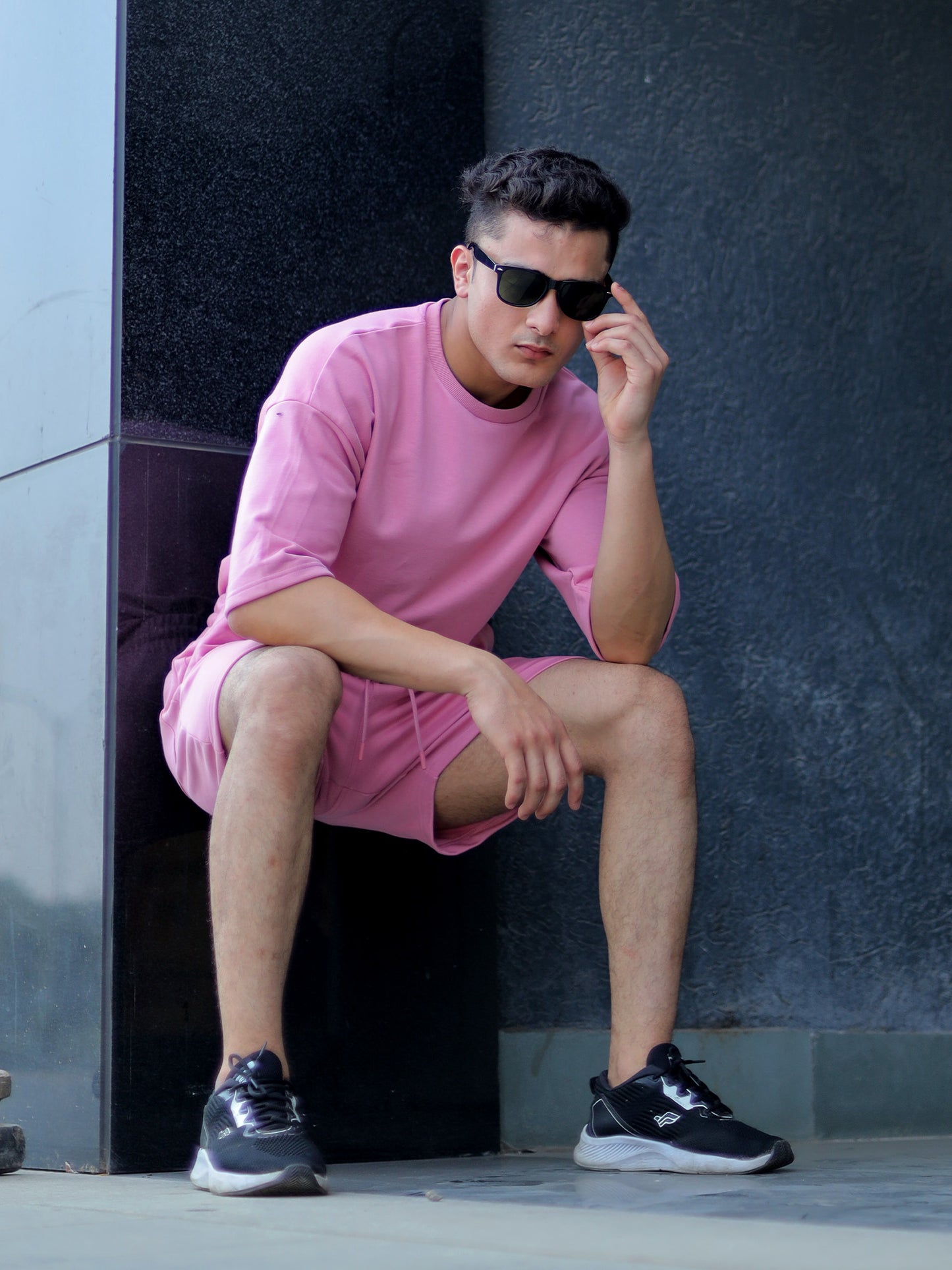 Stalworth Gentle Pink Terry Cotton Oversized T-shirt